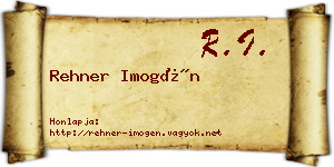 Rehner Imogén névjegykártya
